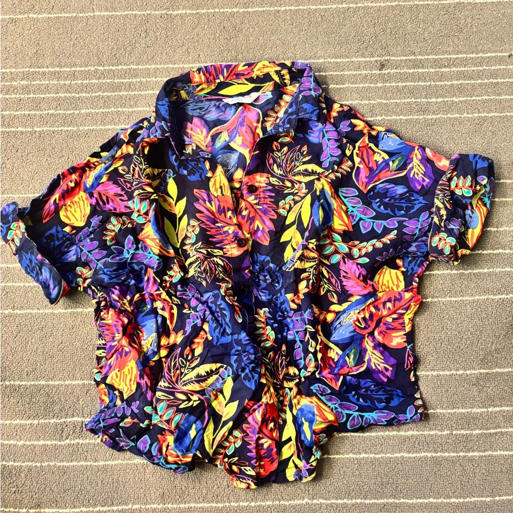 Vibrant Floral Button-Up Shirt